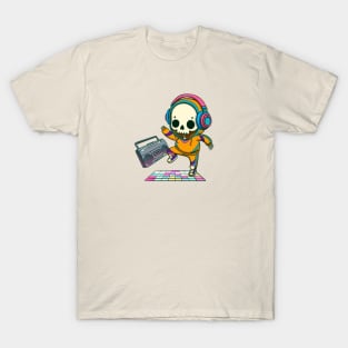 Neon Nights: 80s Vintage Skeleton Dancer T-Shirt